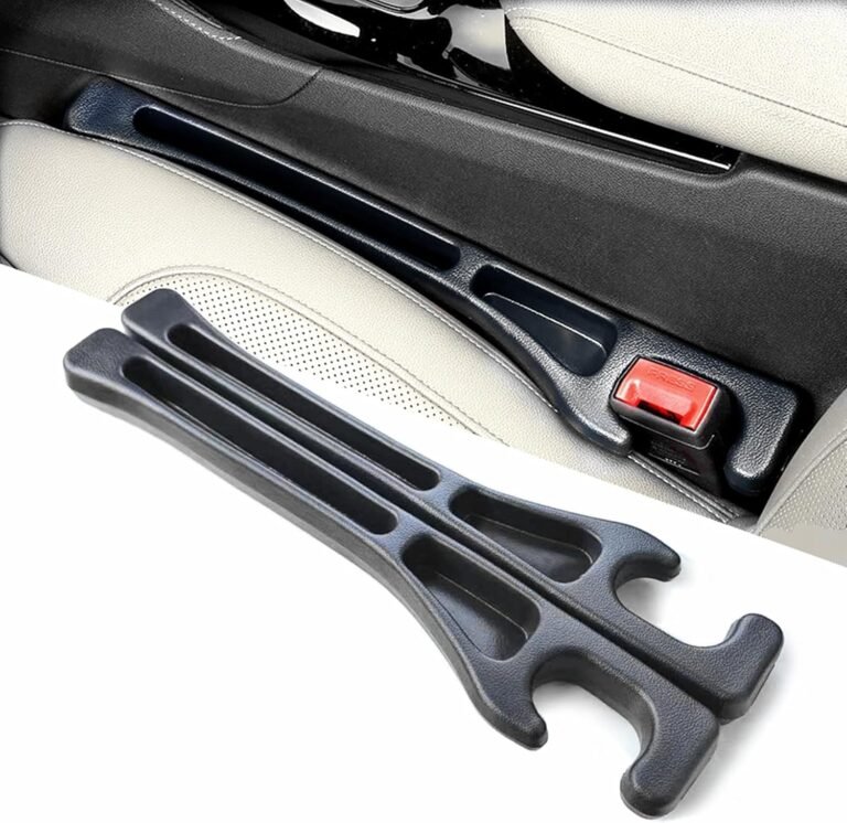 No-Drop Seat Guard, 2 Pack Car Seat Gap Filler Stopper/Catcher Between Seat and Console Black Car Accessories Crevice Blocker Pad Plug Seat Gap Guard YMT-A02